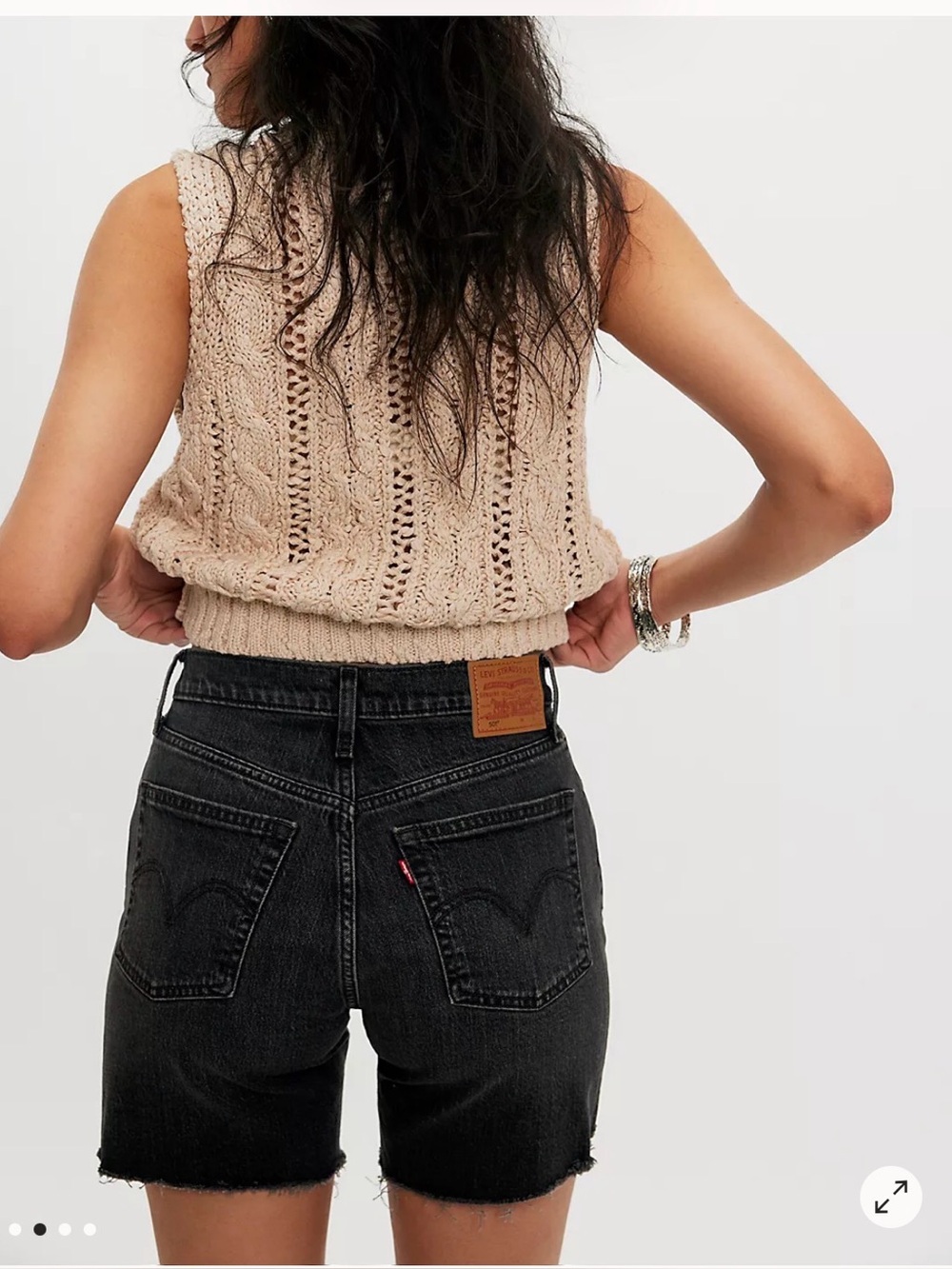 Black Levi’s 501 Mid Thigh Shorts